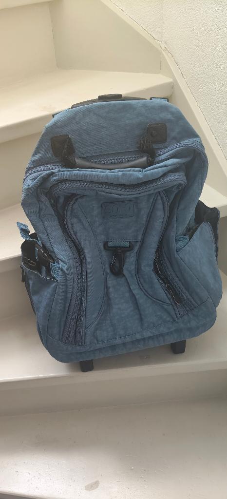 Trolley rugzak op wieltjes van Soho, 40 tot 60 cm, 30 cm of meer, Blauw, Zo goed als nieuw