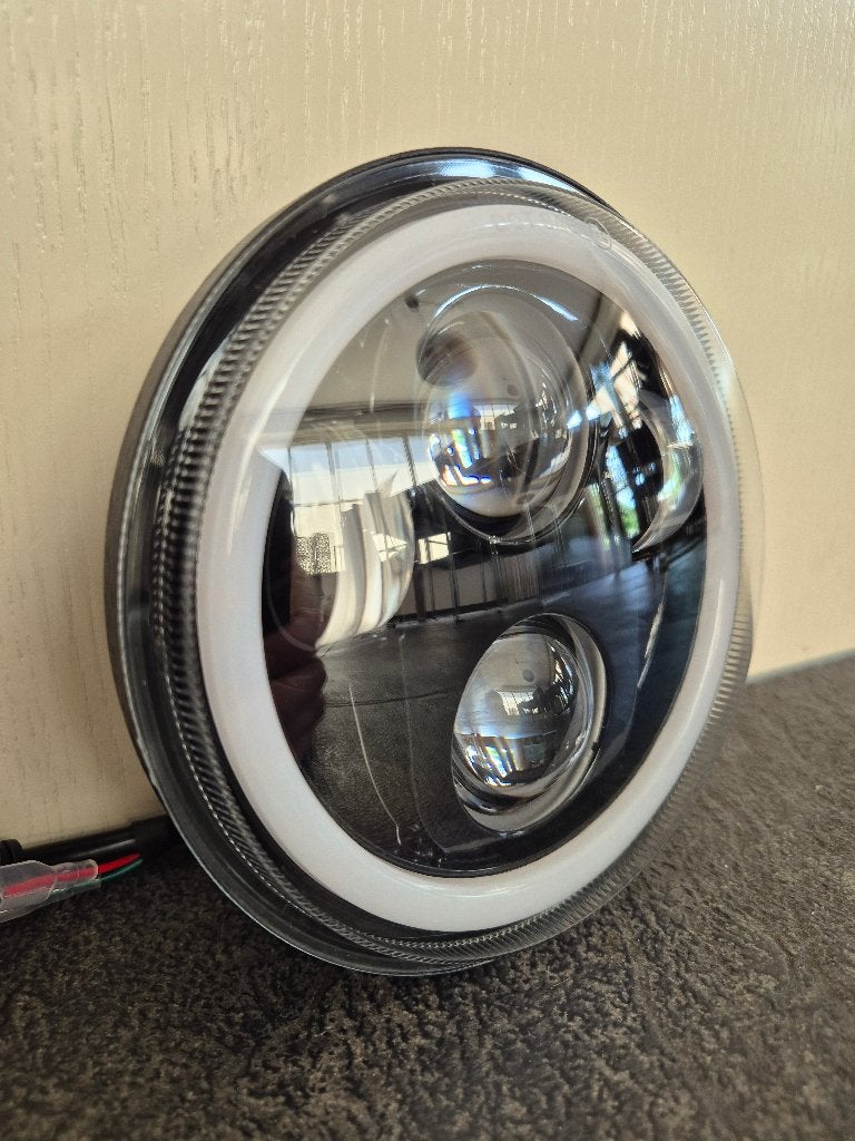 Koplamp lens Harley 5,75" dyna, sportster, softtail + DRL, Ophalen