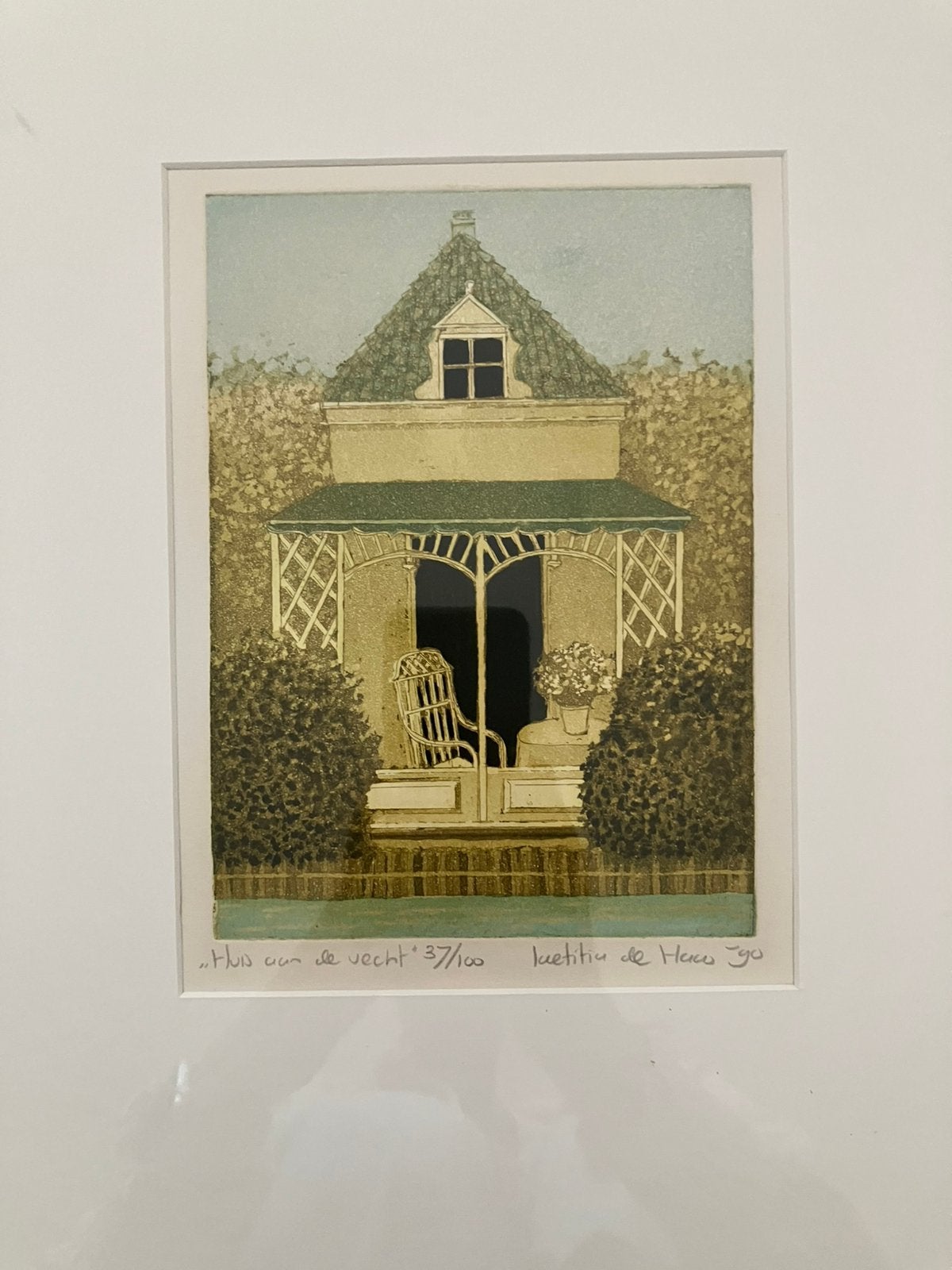 Laetitia de Haas, Huis aan de Vecht 1990, 37/100., Ophalen, Ingelijst, 1950 - 1999