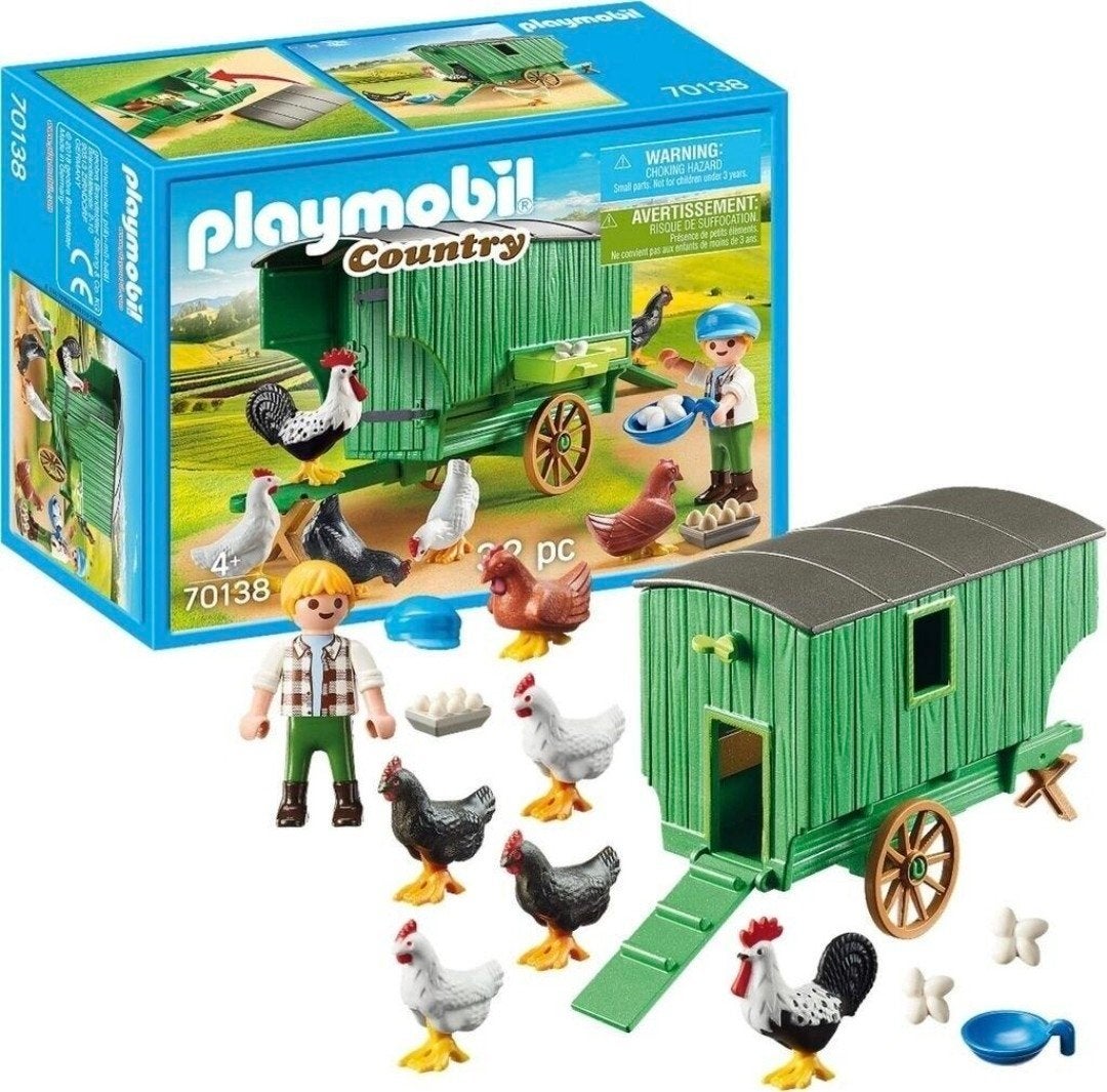 PLAYMOBIL 70138 Country - Mobiel Kippenhok (zgan), Complete set, Ophalen of Verzenden, Zo goed als nieuw, Country