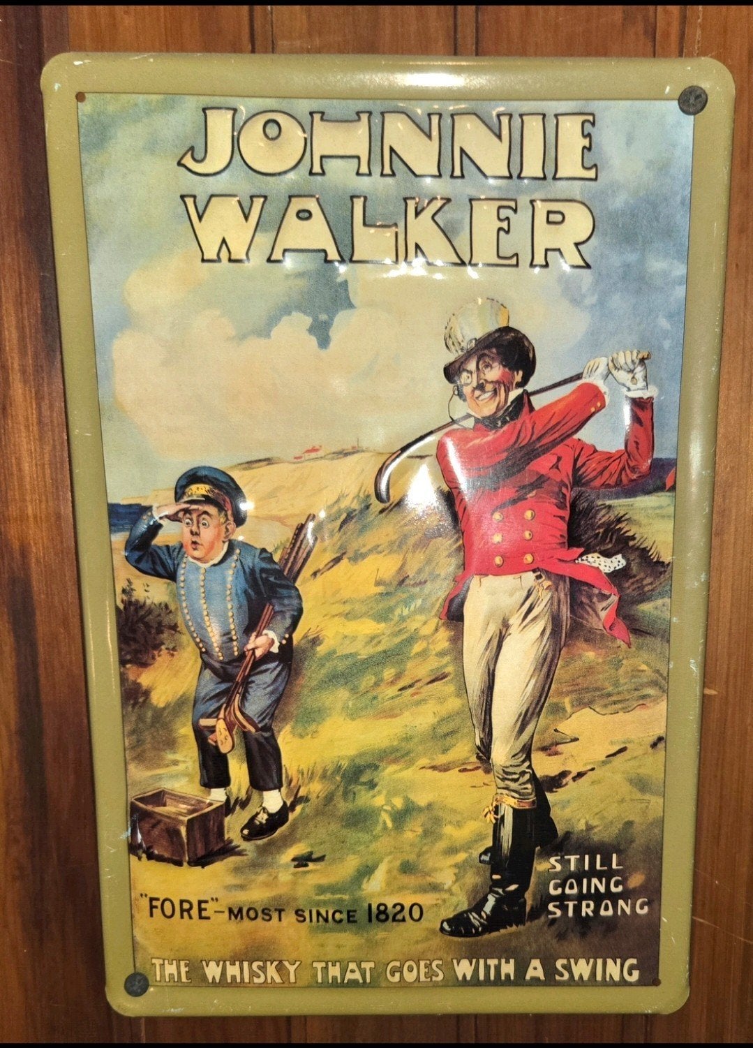 Johnnie walker whisky reclamebord, Ophalen of Verzenden, Zo goed als nieuw, Reclamebord