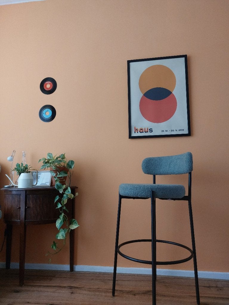 2 barstoelen saliegroen, Ophalen, 60 tot 90 cm, Nieuw, Metaal