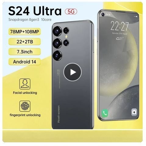 2024 5G S24 Ultra Smartphone 22Gb + 2Tb. Android 14 7800Mah, Ophalen of Verzenden, Nieuw, 6 megapixel of meer
