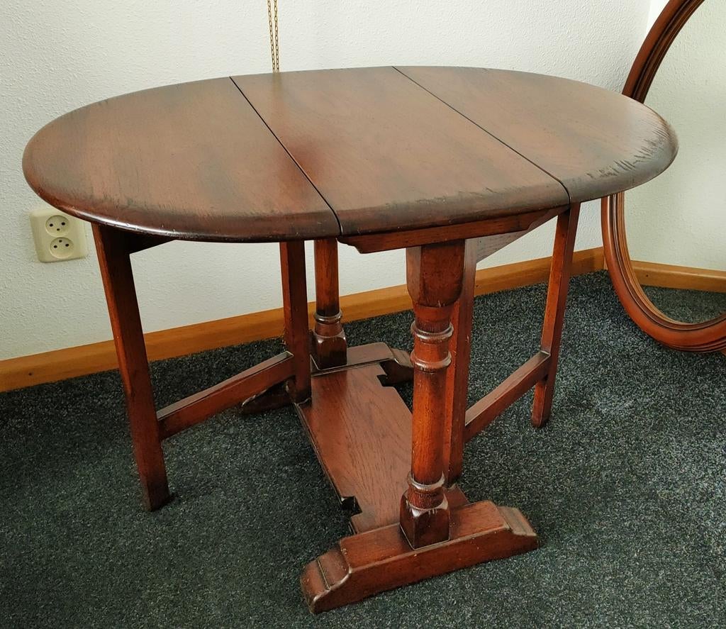 Hangoortafel, inklapbare tafel, sidetable, bijzettafel, Antiek en Kunst, Antiek | Meubels | Tafels, Ophalen