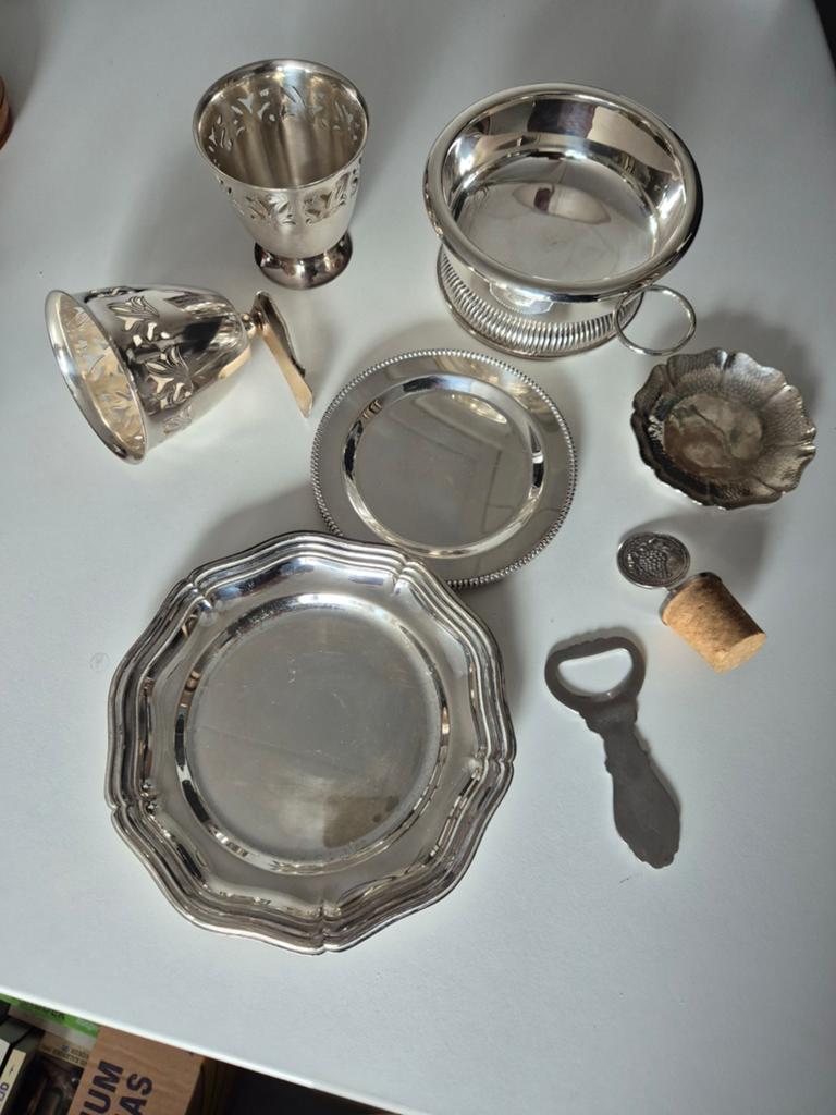 Diverse verzameling verzilverde items en meer, Ophalen of Verzenden, Zilver