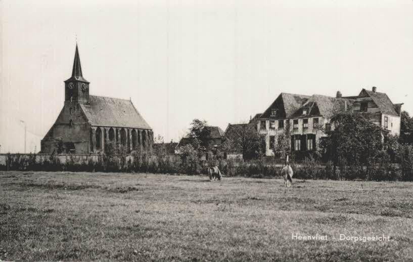Heenvliet Dorpsgezicht 1966, Verzamelen, Ansichtkaarten | Nederland, Verzenden, 1960 tot 1980, Gelopen, Zuid-Holland