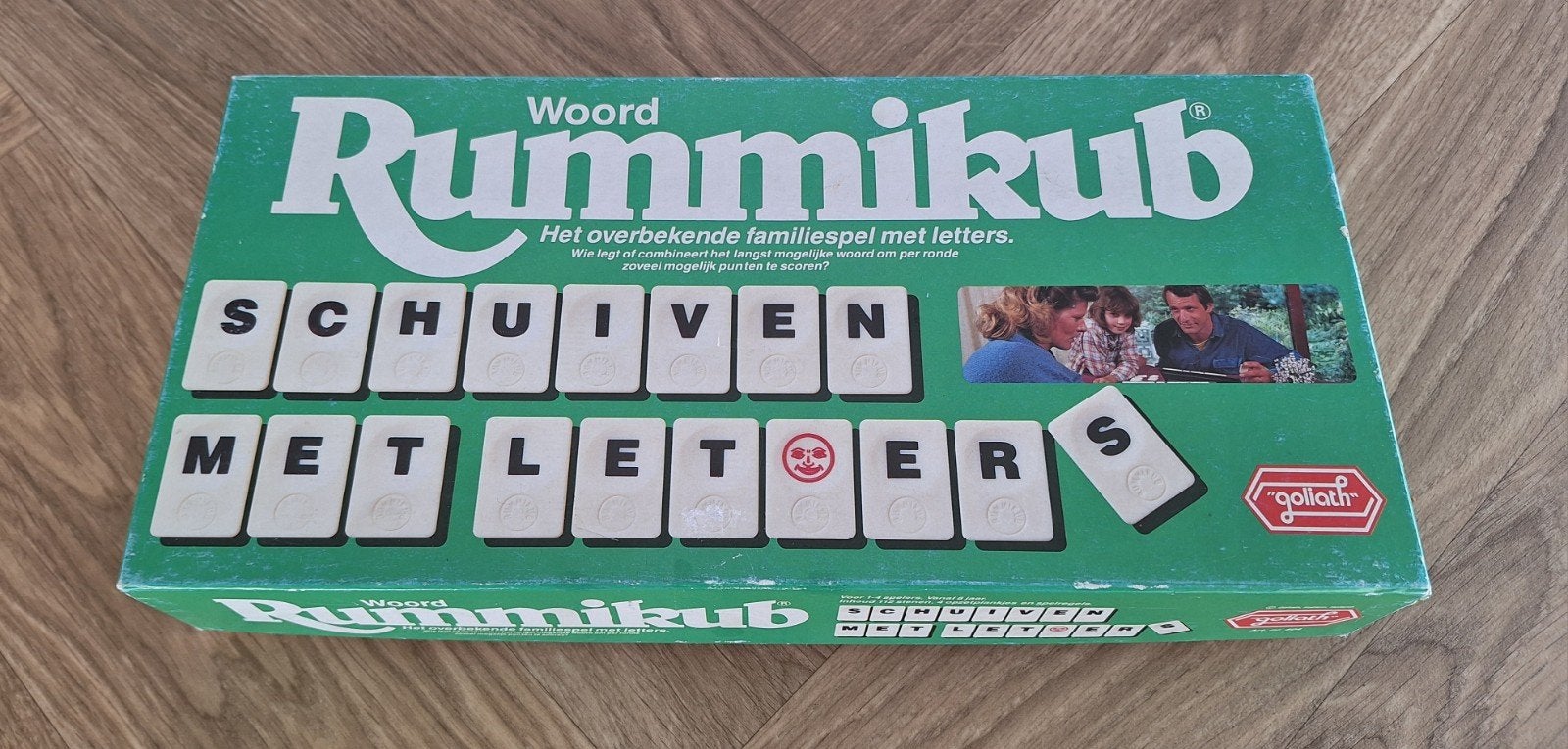 Rummikub woord - grote doos en stenen, Een of twee spelers, Ophalen of Verzenden, Gebruikt, Goliath
