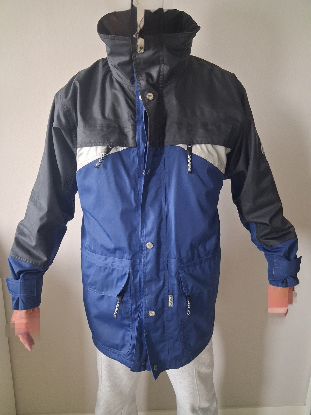 Sioen S.E.P.P. Heren Jas Maat L met losse voering, Maat 52/54 (L), Blauw, Gedragen, Sioen S.E.P.P.