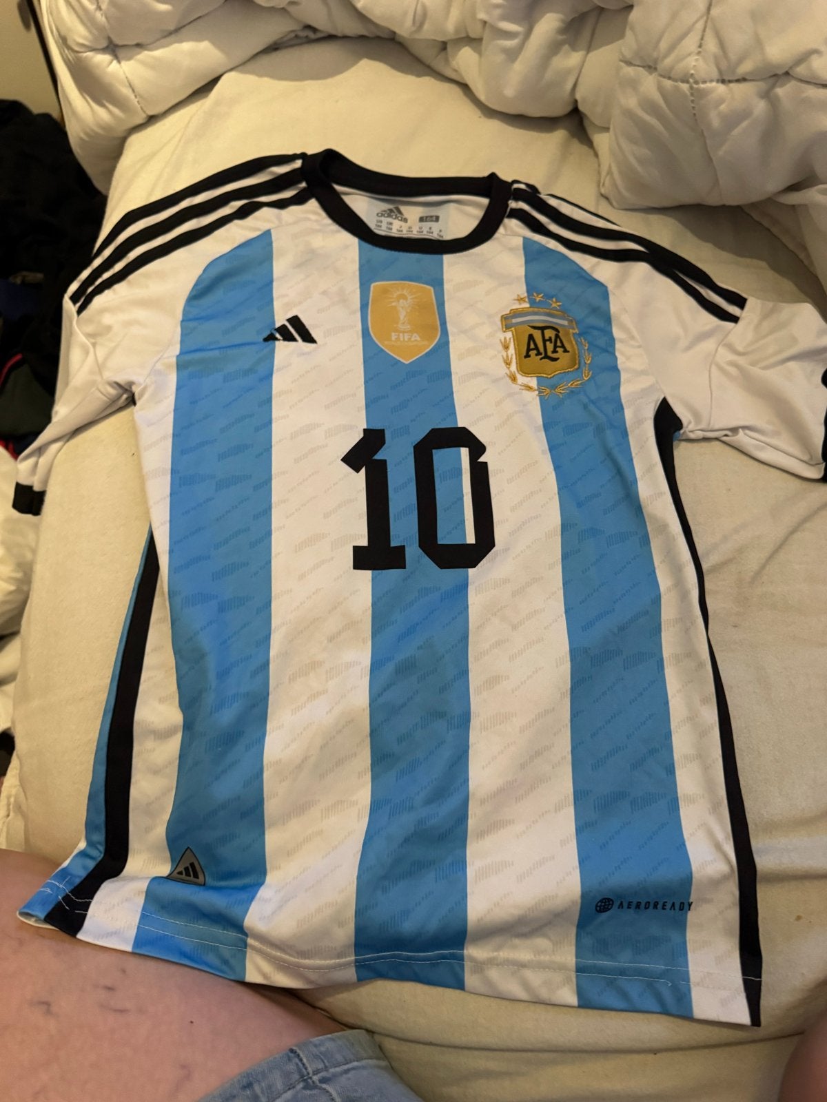 Messi Argentinië thuisshirt WK 2022 - Maat 164, Maat XS of kleiner, Ophalen, Zo goed als nieuw, Shirt