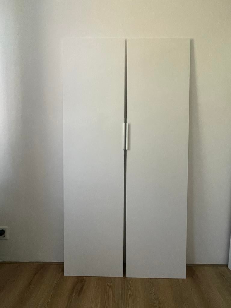 Twee witte Pax deuren 195x50 met handgrepen, Ophalen, 50 tot 100 cm, Zo goed als nieuw, Minder dan 25 cm