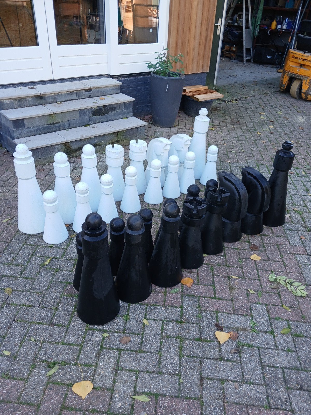 Groot schaakspel - 72 cm koningen - Buiten/Decoratie, Een of twee spelers, Ophalen, Gebruikt