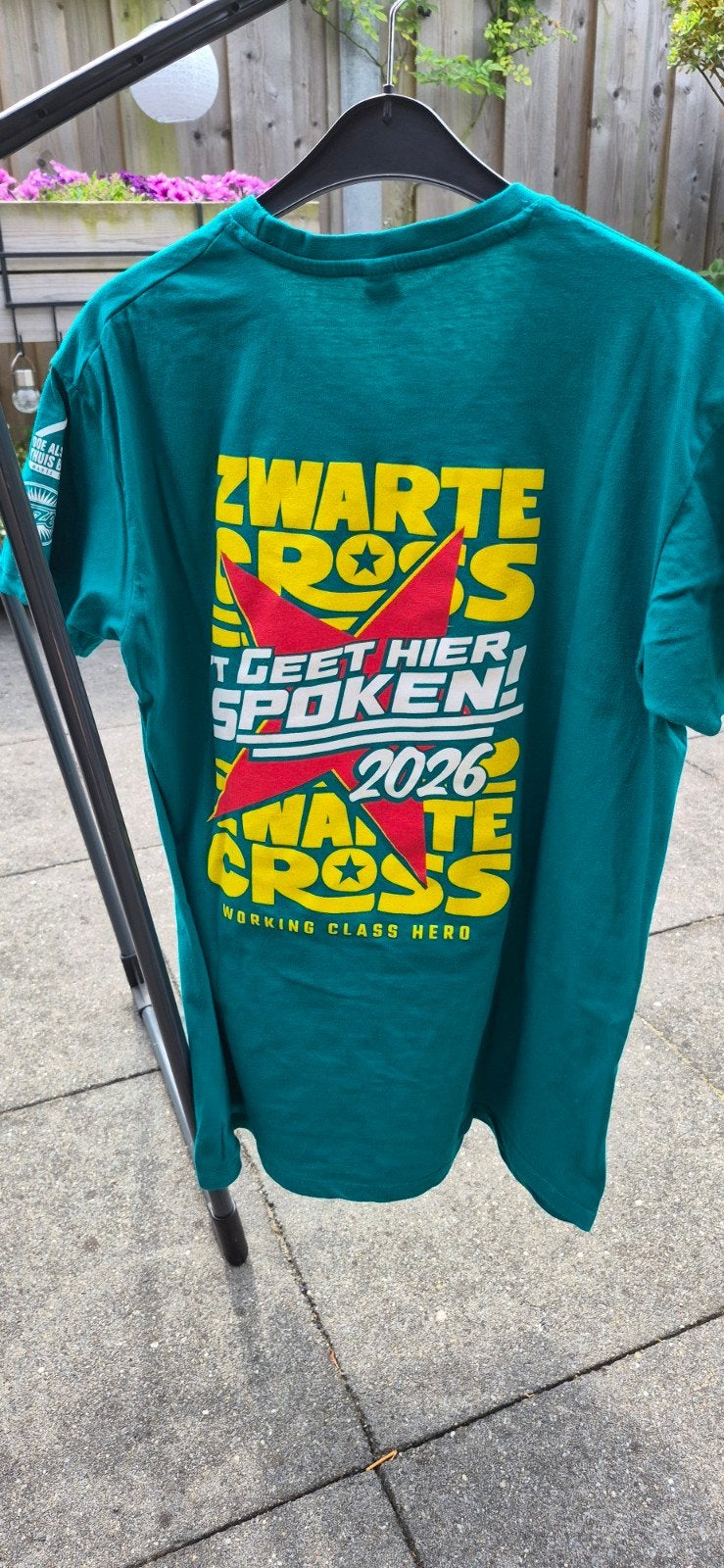 Zwarte cross tshirt working class hero maat L, Ophalen of Verzenden, Zwart