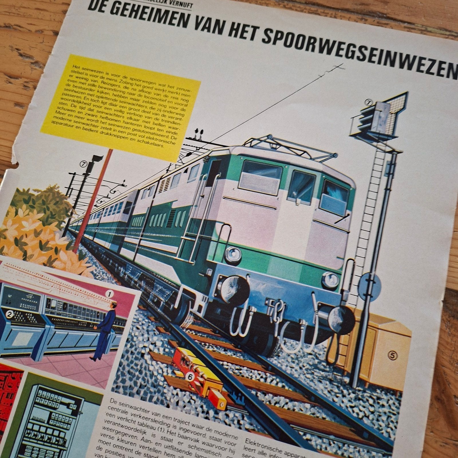 artikel uit tijdschrift jaren 70 spoorweg seinwezen, Ophalen of Verzenden, Trein