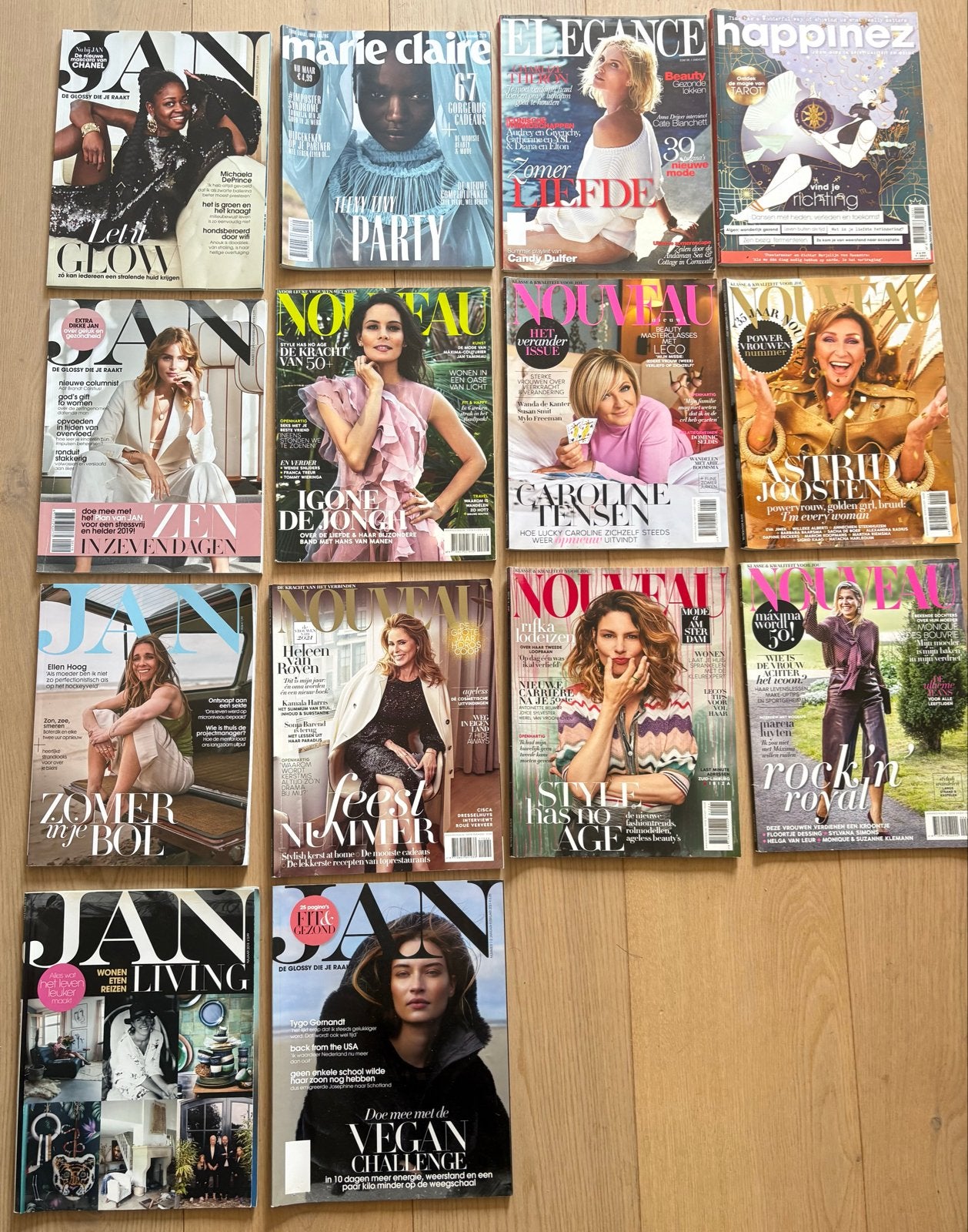 Collectie damesbladen: JAN, Nouveau, Marie Claire, Elegance, Ophalen, Gelezen, Glossy