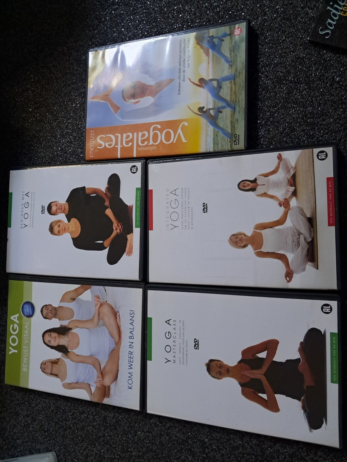 Yoga en Yogalates DVD's - 5 stuks, Alle leeftijden, Ophalen of Verzenden, Gebruikt