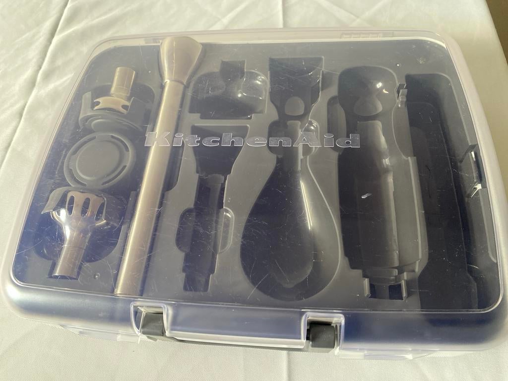 KitchenAid Staafmixer Accessoires Set in Koffer, 3 snelheden of meer, Ophalen of Verzenden, Zo goed als nieuw, Vaatwasserbestendig