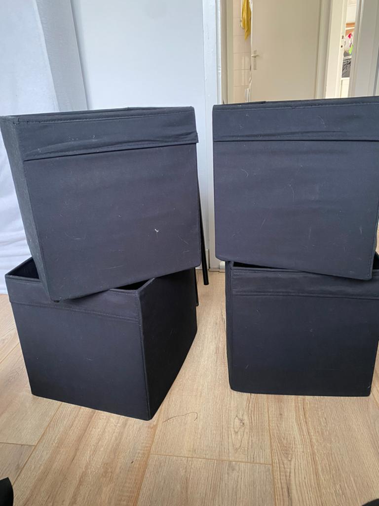 Ikea  zwarte DRONA bakken voor Kallax kast, 4 stuks, Ophalen of Verzenden, Gebruikt