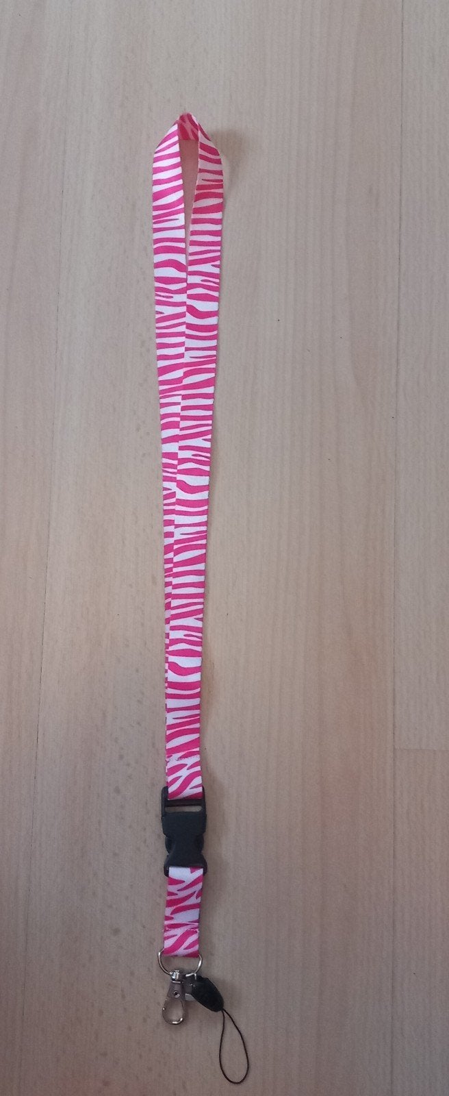 Keycord lanyard roze zebra 50cm, Verzamelen, Ophalen of Verzenden, Nieuw, Dier of Natuur