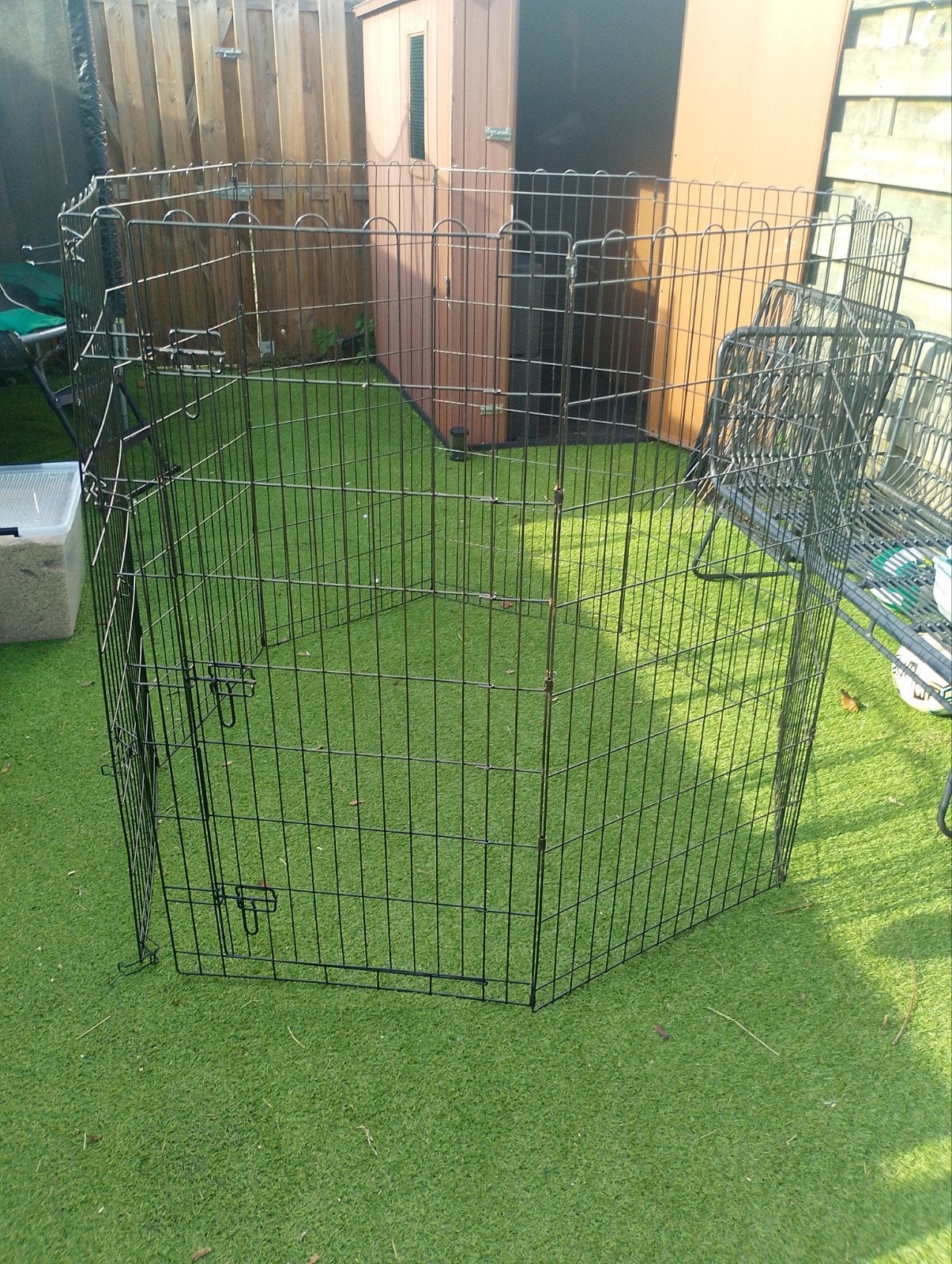 Metalen opvouwbare puppyren / konijnenren 1.22 m hoog, Ophalen, Gebruikt