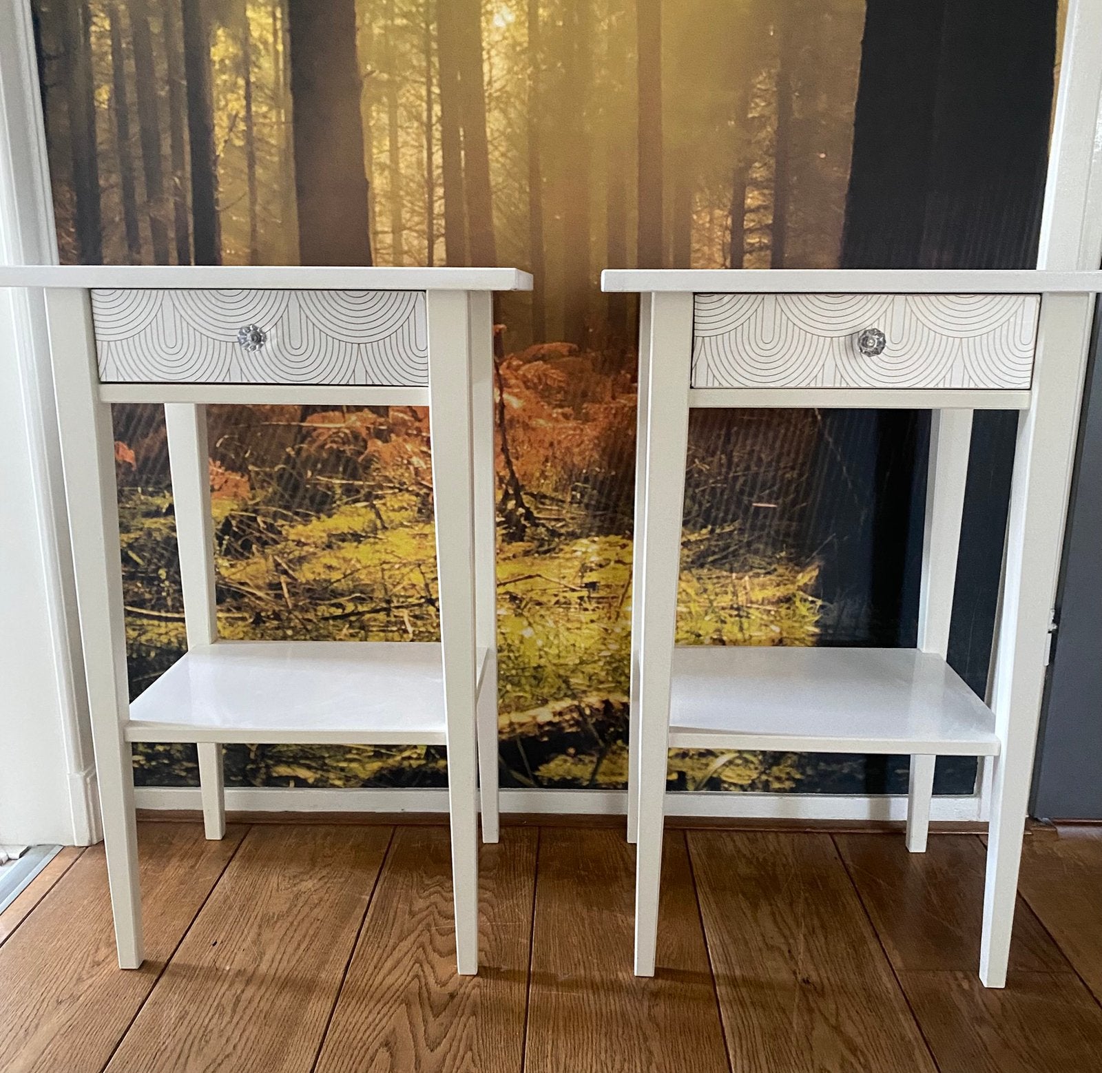 Set van 2 IKEA Hemnes nachtkastjes - wit, Ophalen, Gebruikt, Minder dan 45 cm