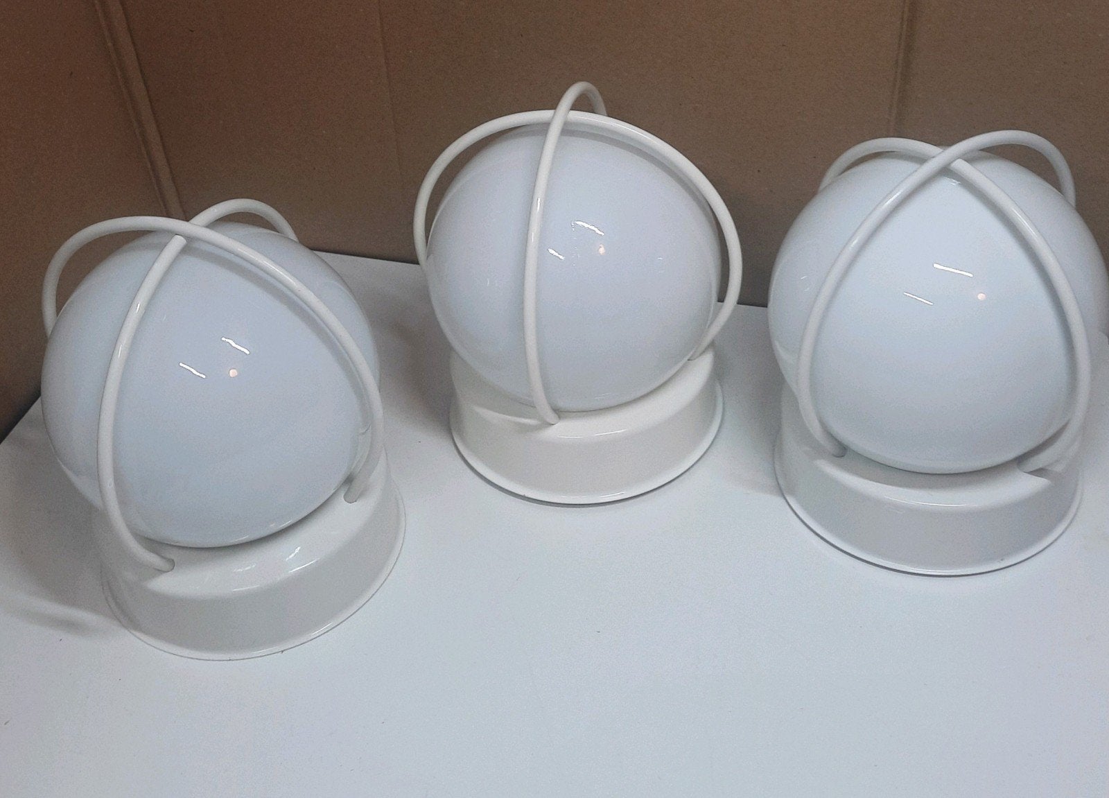 3 plafondlamp wandlamp ikea Periskop, lees de beschrijving, Zo goed als nieuw, Wit, Plafondlamp, Glas