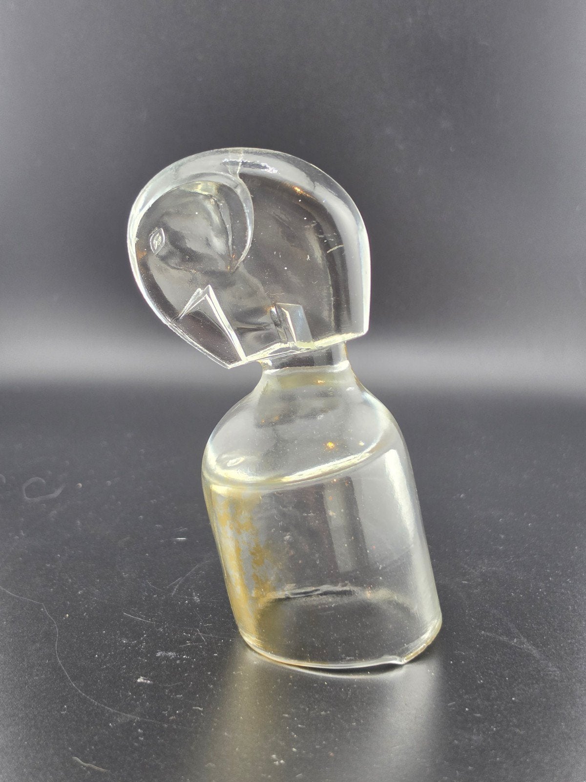zeer zeldzame Lucienne Bloch blanke olifant op glas " klok ", Ophalen of Verzenden