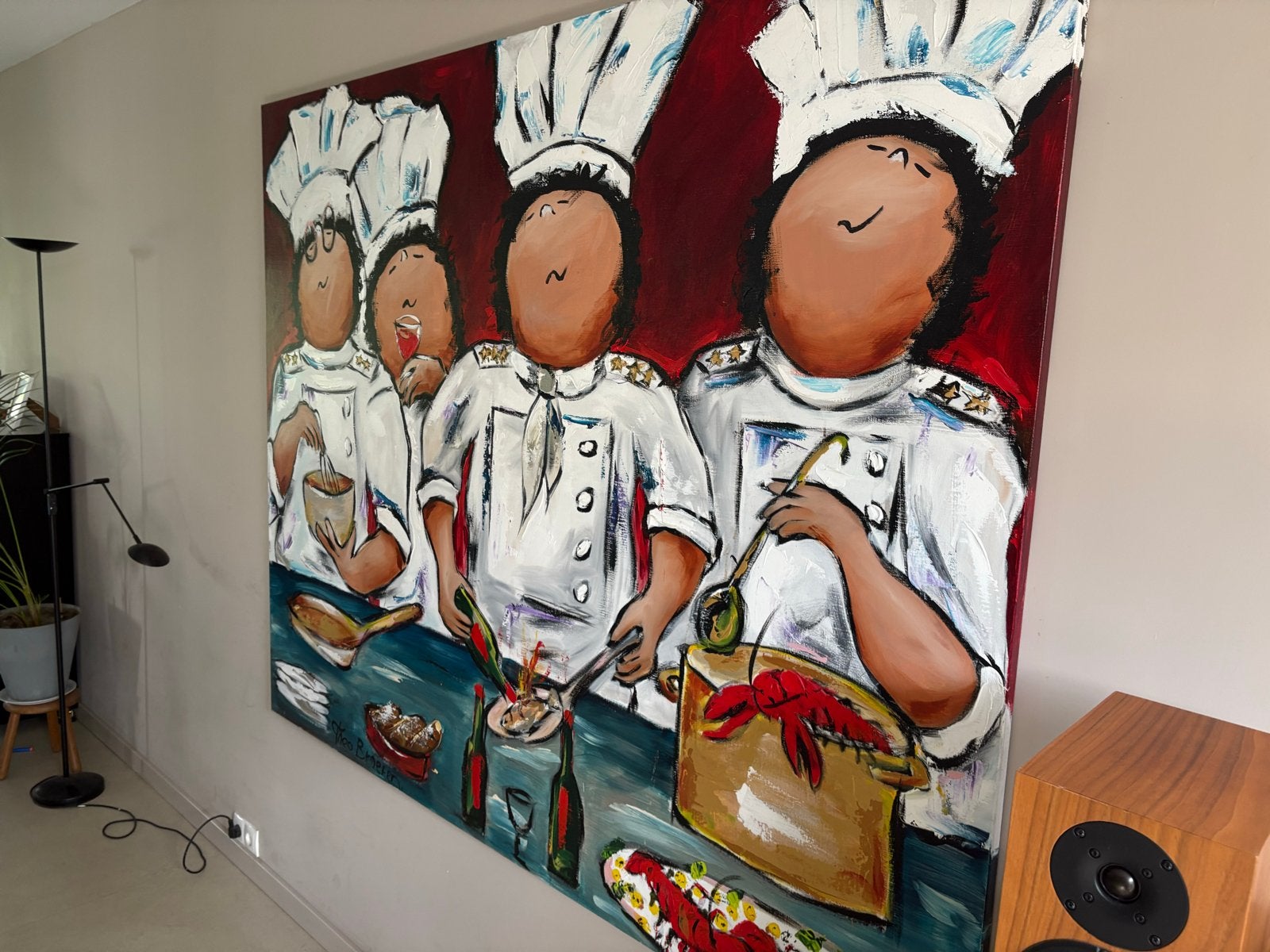 Groot schilderij 'De Koks' van Theo Broeren - 200x160 cm, Antiek en Kunst, Ophalen