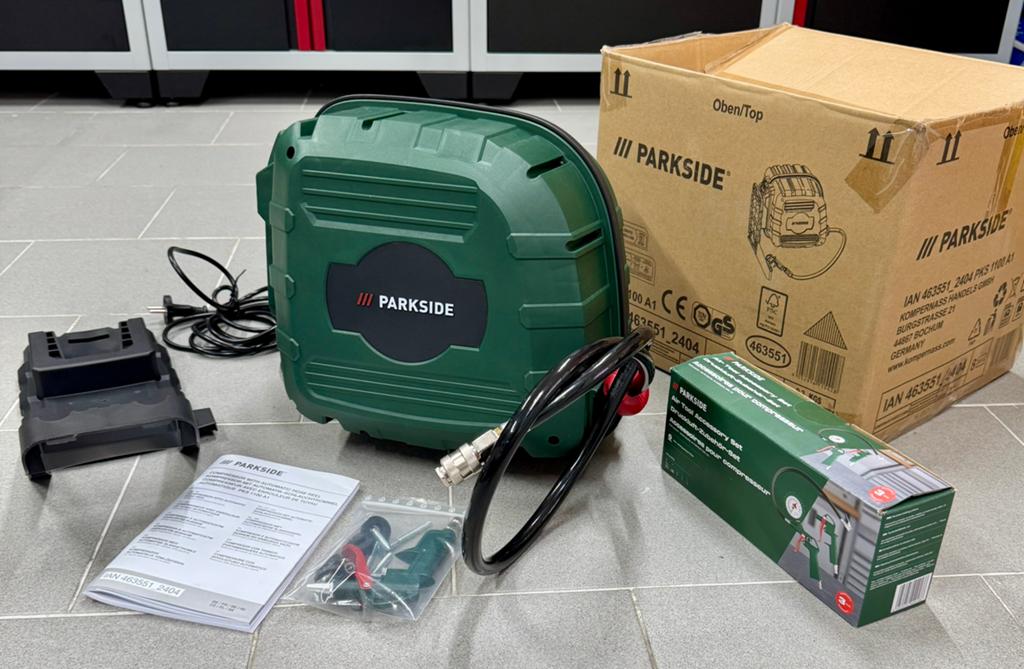 NIEUWE PARKSIDE Compressor met automatische slanghaspel., Doe-het-zelf en Verbouw, Gereedschap | Overige machines, Ophalen of Verzenden