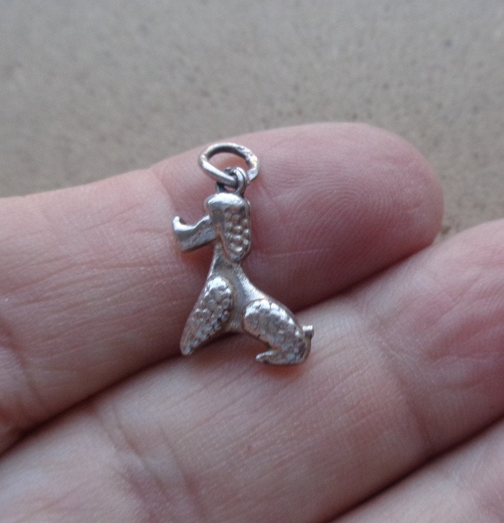 zilveren vintage bedel poedel [563], Sieraden, Tassen en Uiterlijk, Overige merken, Verzenden, Zo goed als nieuw, 1 bedel