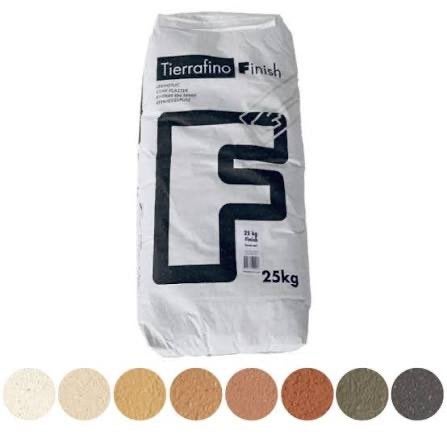 2x 25 kg Tierrafino Leemstuc finish Delphi wit, Ophalen, Nieuw