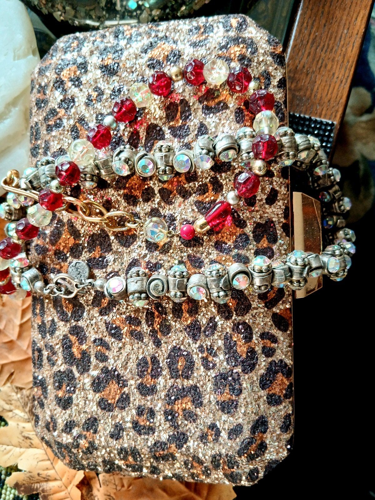 Bling panter avondtasje, Ophalen of Verzenden, Goud, Staal