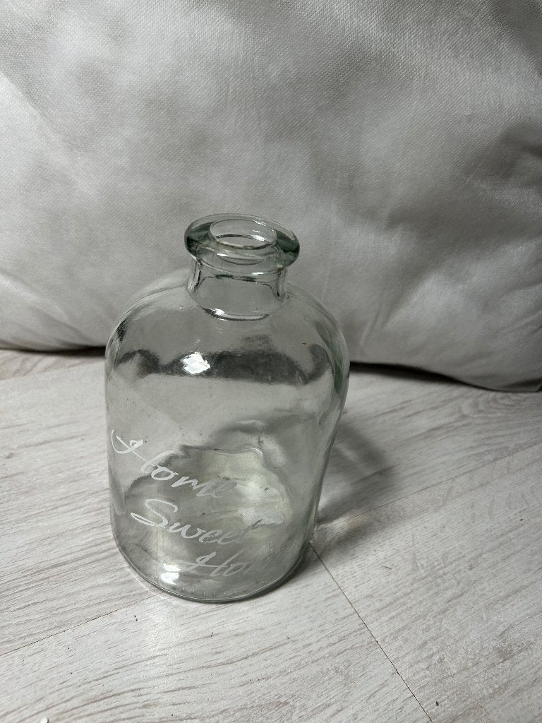 pot met home sweet home, Huis en Inrichting, Ophalen of Verzenden, Gebruikt, Glas
