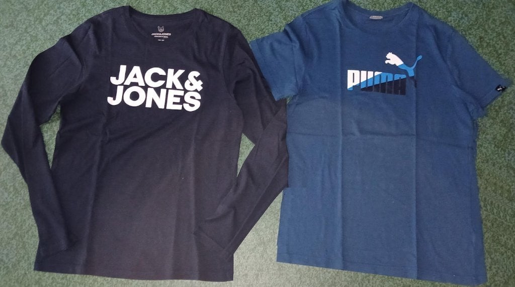 A) 2 X T-shirt / Puma en Jack & Jones maat 176, Ophalen of Verzenden, Zo goed als nieuw, Maat 46 (S) of kleiner