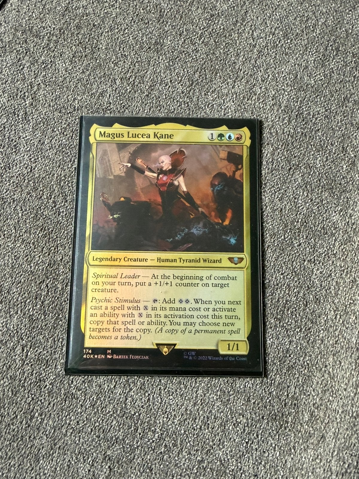 Mtg warhammer magus lucea kane upgraded deck, Ophalen of Verzenden, Zo goed als nieuw, Speeldeck, Foil
