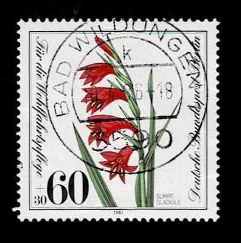 postzegel 613 Berlijn bloemen Gladiool, Ophalen of Verzenden, Overige periodes, Gestempeld