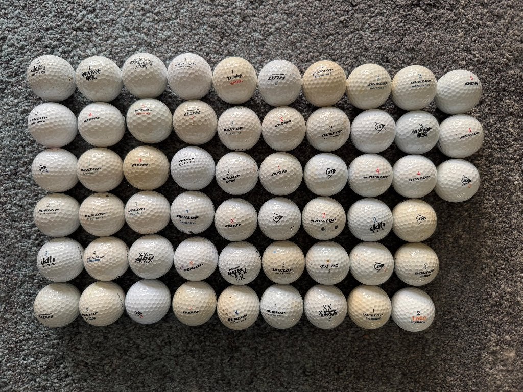 57 gebruikte golfballen Dunlop, Ophalen, Gebruikt, Bal(len), Overige merken