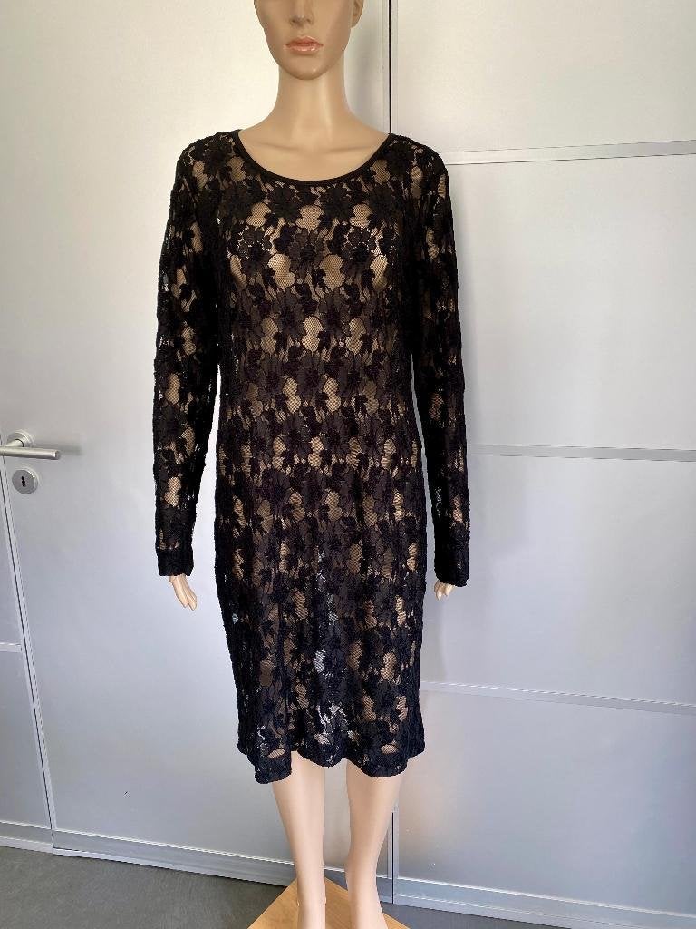 J611 Claudia Strater mt 40=M/L jurk kant zwart kanten jurkje, Zwart, Maat 42/44 (L), Ophalen of Verzenden, Zo goed als nieuw
