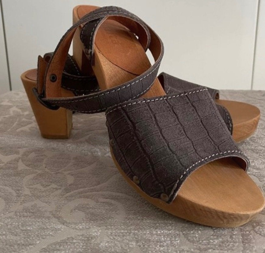 Sanita echt leren grijs blauwe clogs klompen maat 37, Kleding | Dames, Nieuw, Sanita, Grijs, Sandalen of Muiltjes