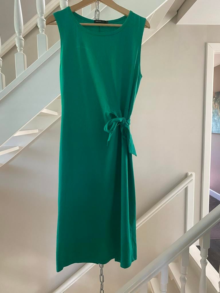 Jurk groen merk Akoz de Toi maat XL (valt als 38), Kleding | Dames, Ophalen of Verzenden, Zo goed als nieuw, Maat 38/40 (M), Groen