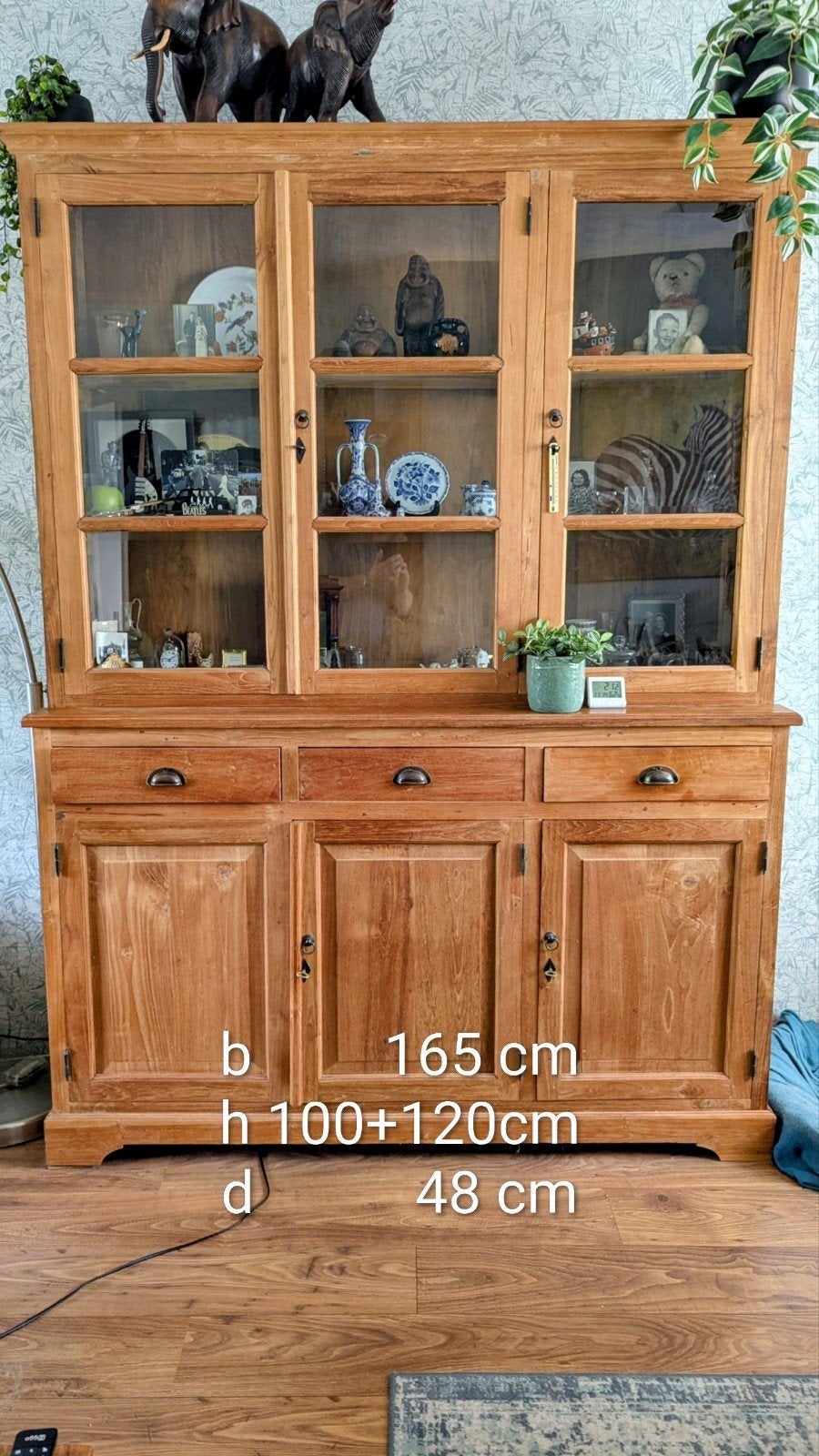 BUFFET KAST- TEAK,  wand meubel vitrine  bergmeubel, Ophalen, 25 tot 50 cm, 150 tot 200 cm, Met lade(s)