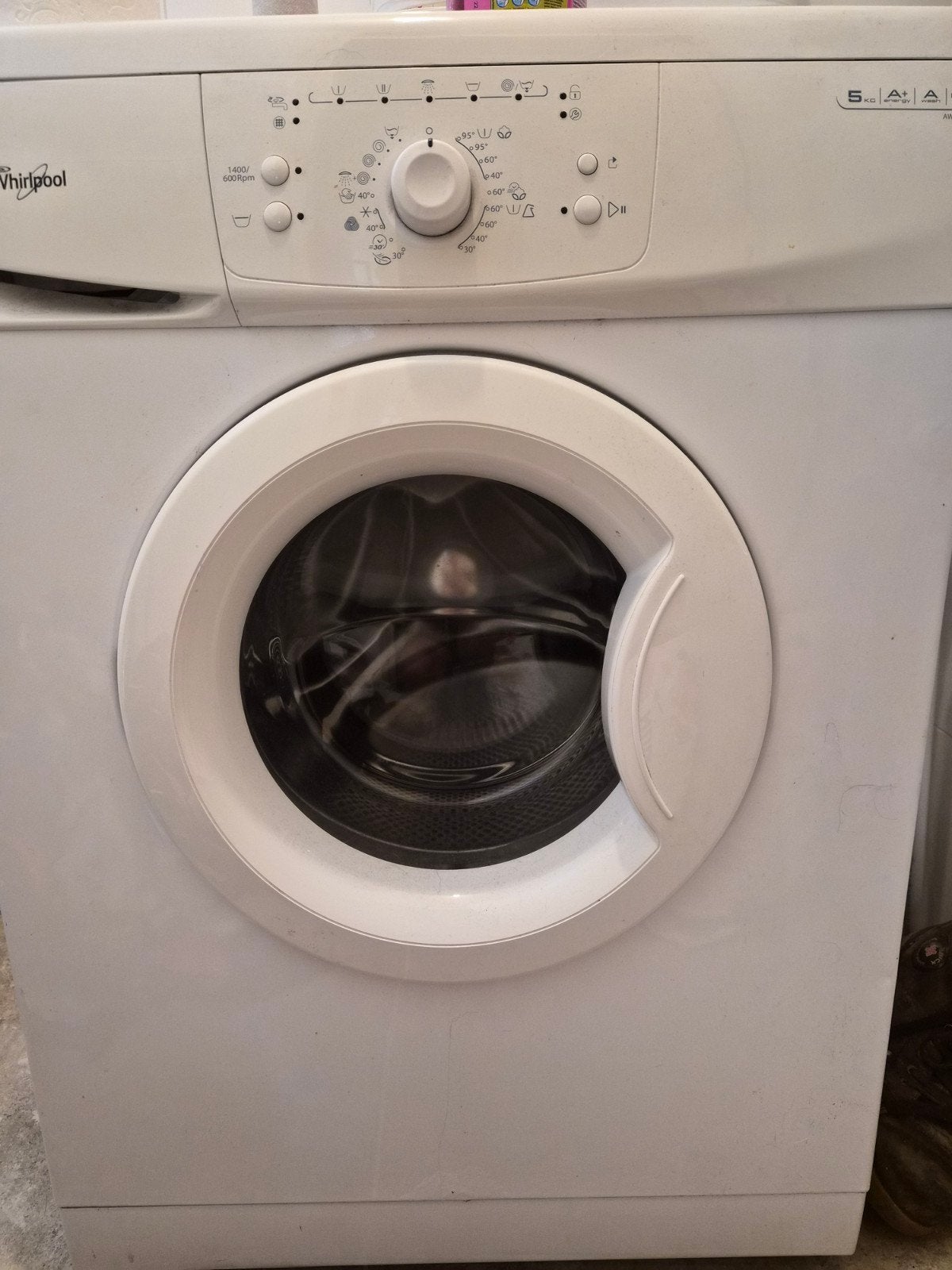 Whirlpool AWO 7455 Wasmachine - 5kg, 1400 toeren, Ophalen, 1200 tot 1600 toeren, Gebruikt, 4 tot 6 kg