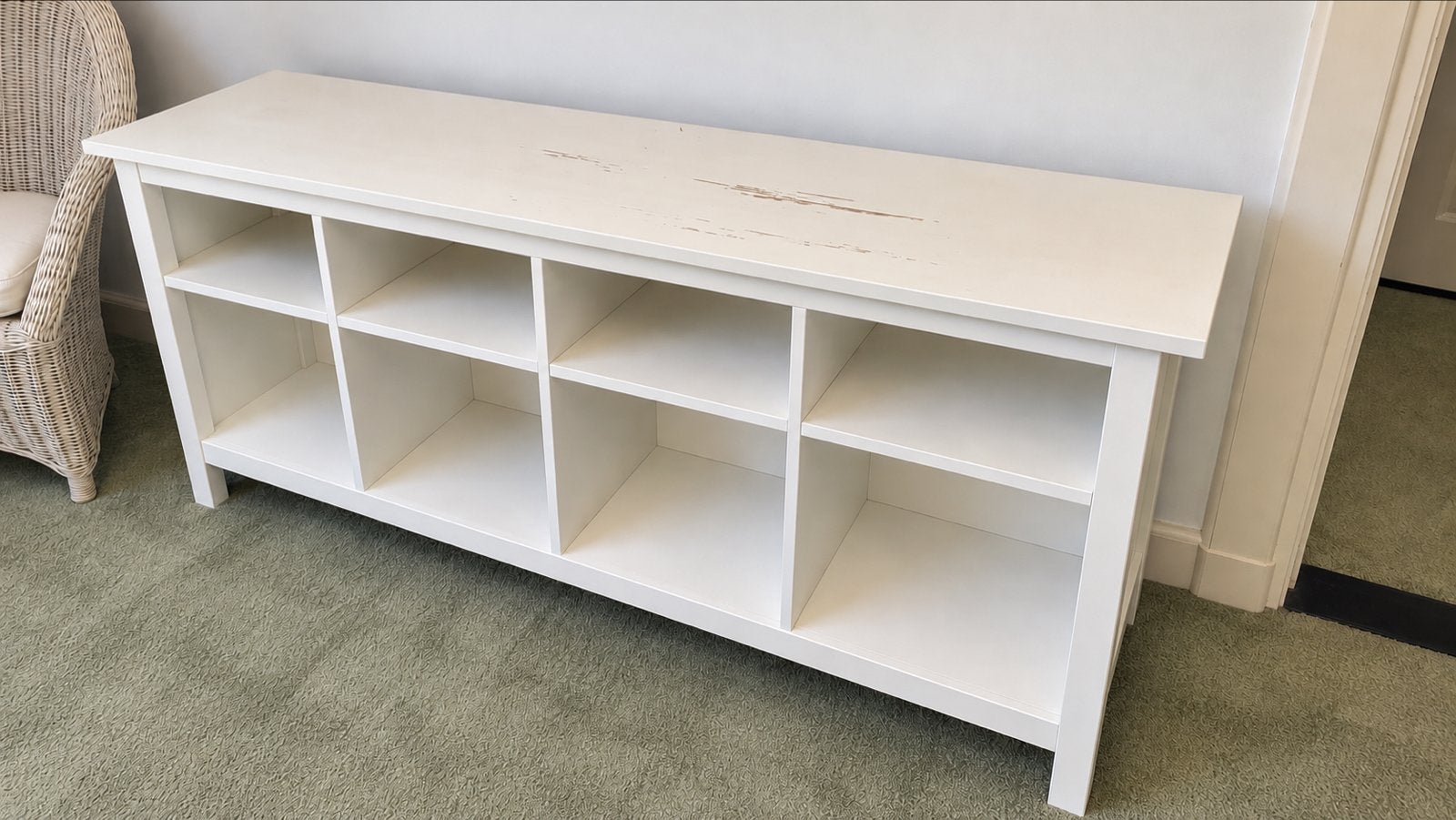 Ikea Hemnes sidetable - 157x40x74cm - beschadigingen bovenop, Met plank(en), Gebruikt, 150 tot 200 cm, Ophalen of Verzenden
