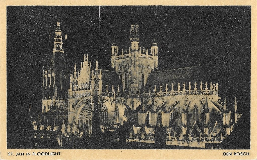 AK Den Bosch - St. Jan in Floodlight, Verzamelen, Ophalen of Verzenden, 1940 tot 1960, Ongelopen, Noord-Brabant