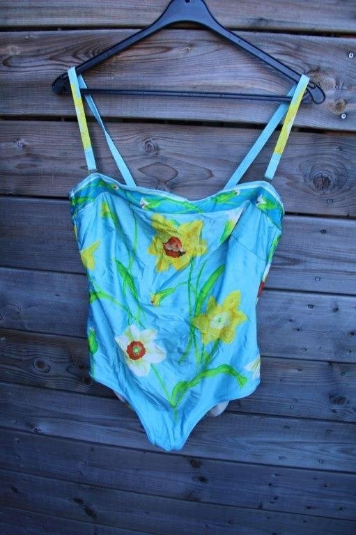 Badpak blauw/ geel Furstenberg mt 44 C Cup Vaste prijs, Blauw, Badpak, Ophalen of Verzenden, Zo goed als nieuw
