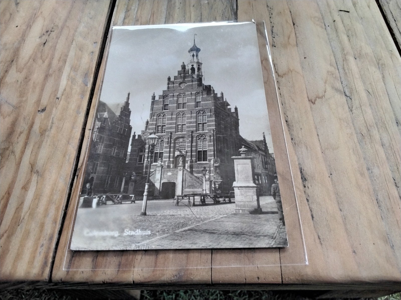 Gelopen  kaart stadhuis van Culemborg echte foto, Verzamelen, Ophalen, Voor 1940