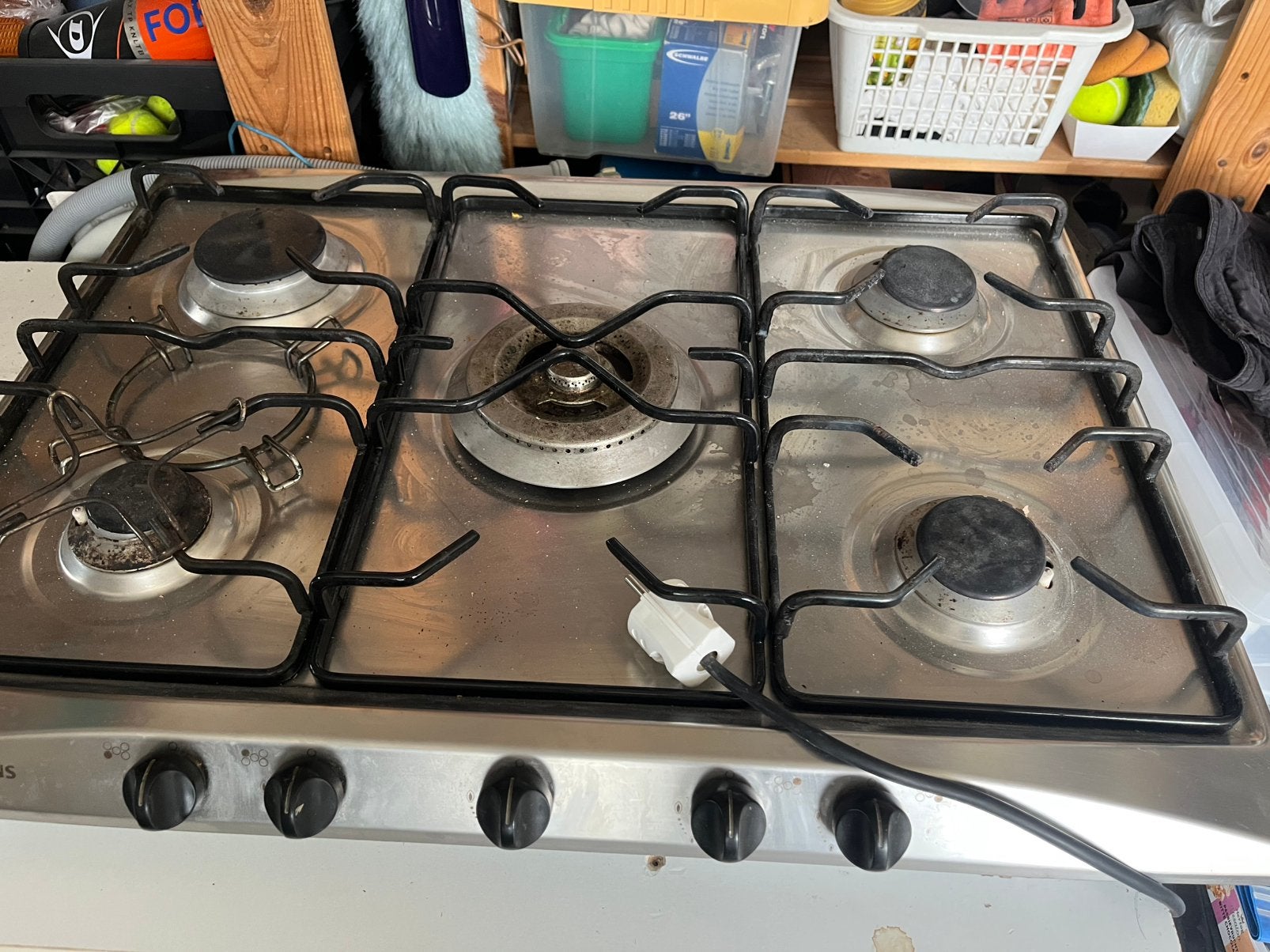 Inbouw gaskookplaat  5 pits siemens, Ophalen, Minder dan 85 cm, 4 kookzones, Zo goed als nieuw