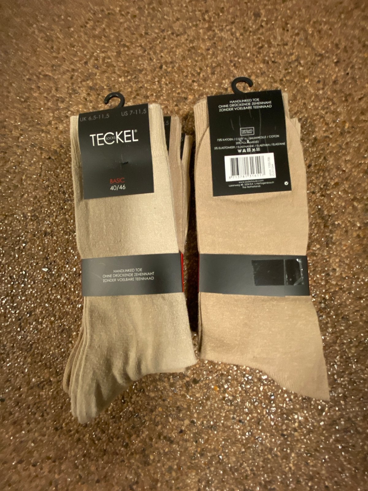 Teckel beige Sokken - Maat 40/46 - Zonder voelbare teennaad, Larenweg 48, Bruin, Info@sockshouse.nl, Ophalen of Verzenden