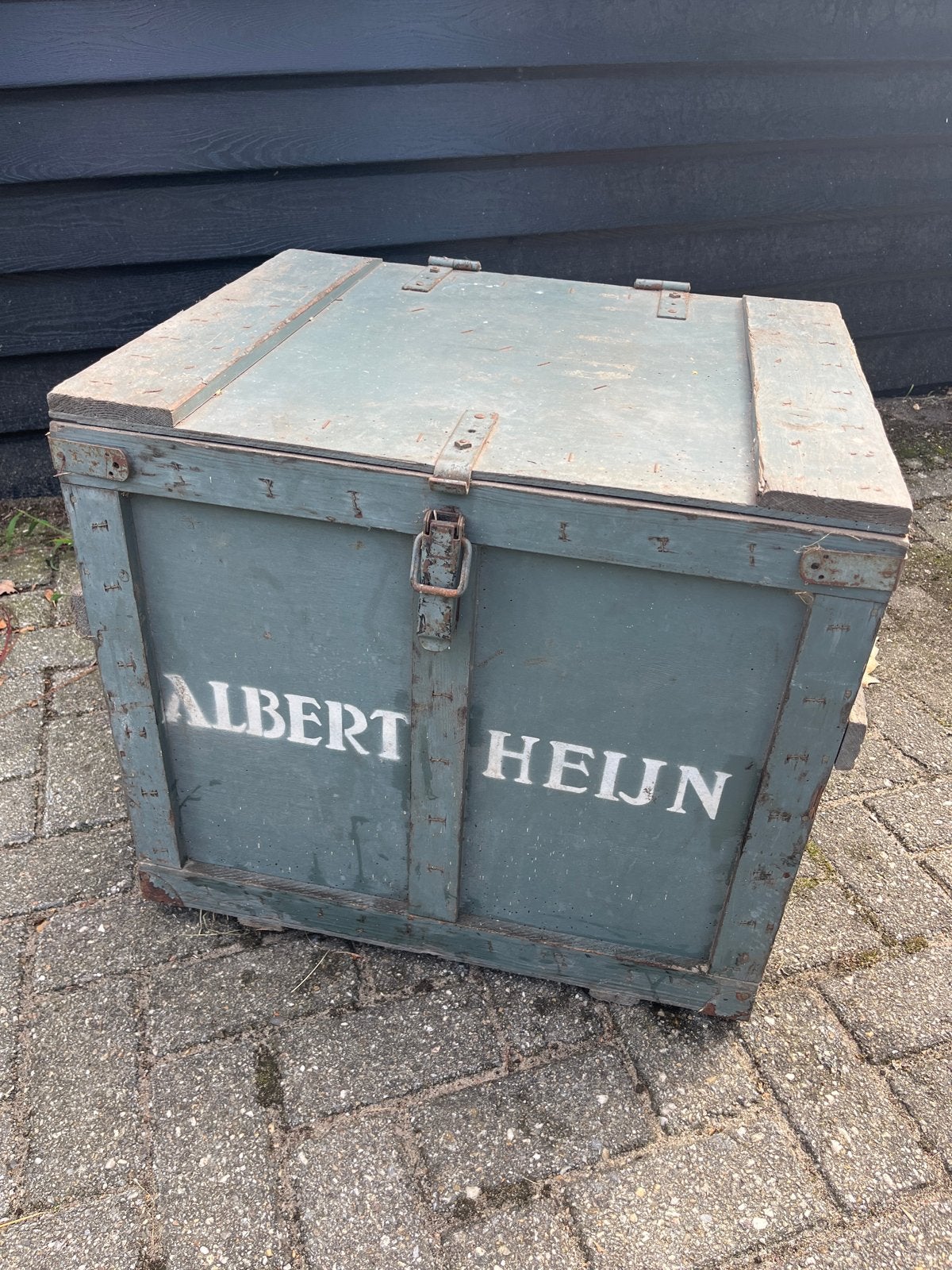 Vintage Albert Heijn houten koffiekist, Ophalen