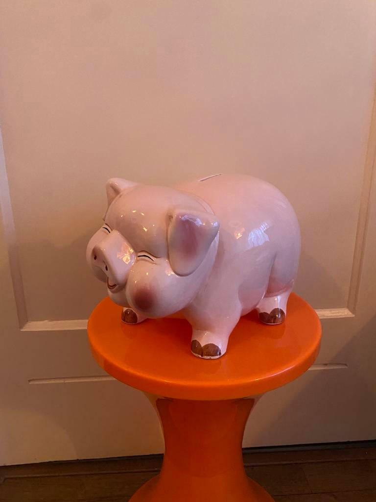 Vintage Spaarvarken XL, Verzamelen, Spaarpotten, Ophalen of Verzenden, Zo goed als nieuw, Steen, Aardewerk of Keramiek, Dier