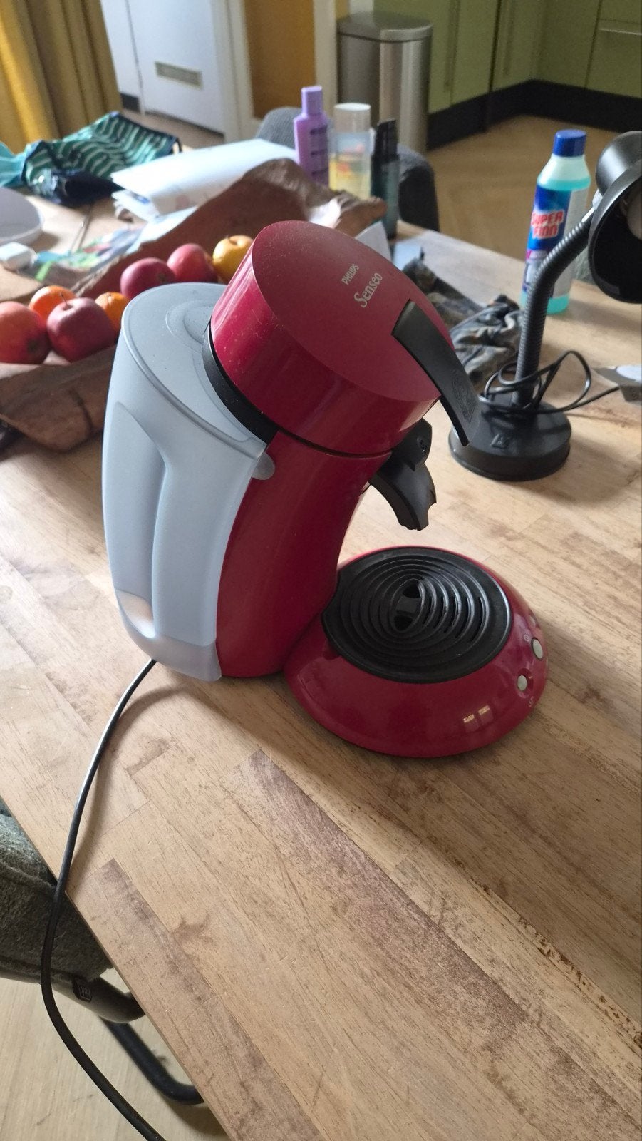 Rode Senseo koffiemachine met grote watertank, Ophalen, Gebruikt, Koffiemachine, 4 tot 10 kopjes
